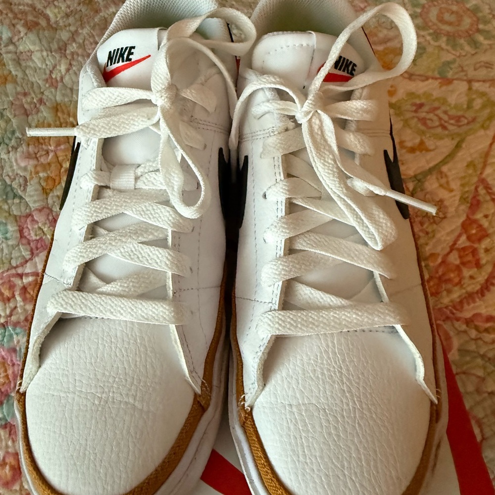 Nike White and Tan Women's Sneakers
